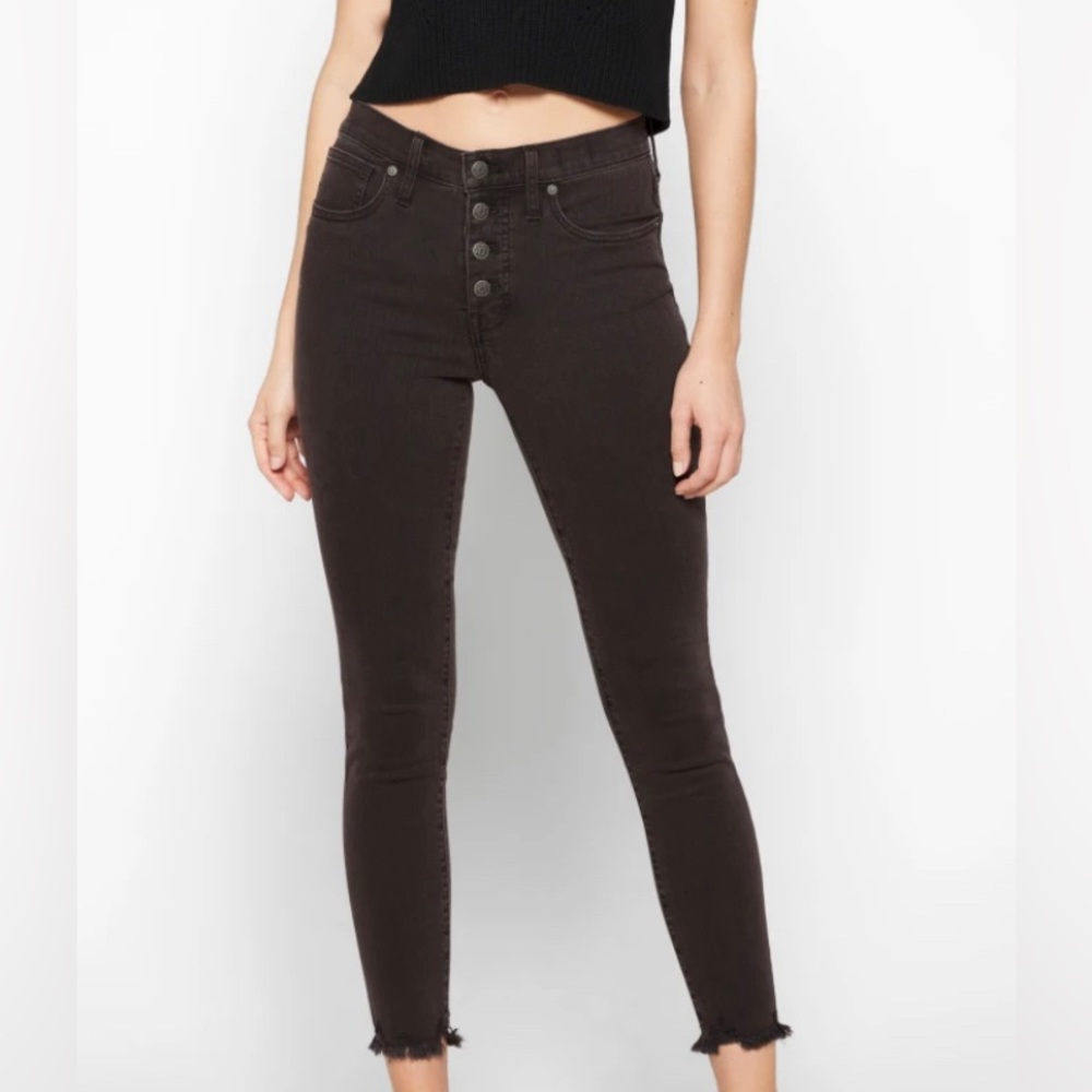 Madewell Button Front Black Skinny Jean